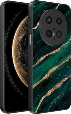 Produktbild von Geeignet für Huawei Mate 70 Telefon Fall mit Marmor Druck - TPU zurück Abdeckung Fall Marmor Design - Grün Gold - Smartphonica
