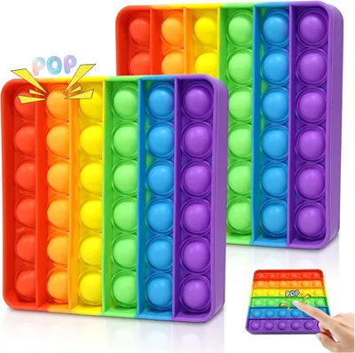 Productafbeelding van Push and POP bubble - Set van 2 - Sensorisch fidget-speelgoed - Anti-stress - Vermindering angst - Autisme