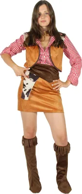 Produktbild von Cowboy Kostüm für Damen - Größe XS - XXL -y Western Kleid Cowgirl zu Karneval und Fasching, Größe:XXL