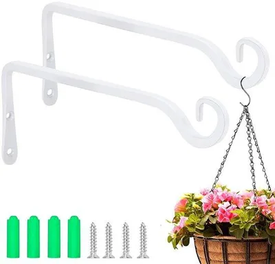 Immagine prodotto di Gancio metallico bianco per cesti di fiori, 25 cm
