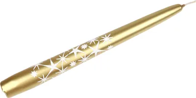 Produktbild von Spitzkerze "Glitzersterne" Gold 240/24 mm, Weihnachtskerzen von Steinhart Kerzen in RAL-Kerzen Güte Qualität