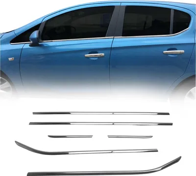 Zdjęcie produktu dla Listwy okienne do Opel Corsa 2015-2019 stal nierdzewna chrom 6szt