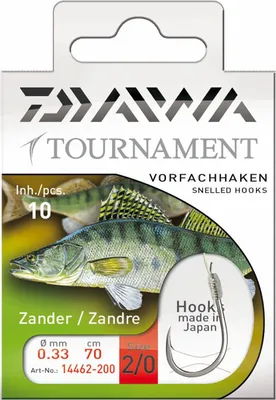 Produktbild von DAIWA TOURNAMENT VORFACHHAKEN, Zanderhaken, silber, 10 Stk., 14462-200