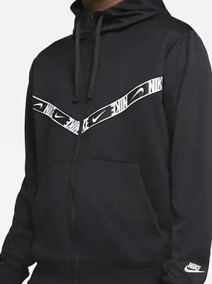 Image de Nike M Nsw Repeat Pk Fz Hoodie Noir/Noir/Blanc Xxl