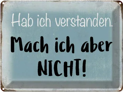 Produktbild von vianmo Blechschild 30x40 cm habe ich verstanden mache nicht Spruch Zitat