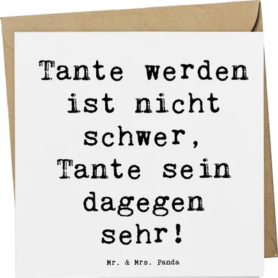 Produktbild von Mr. & Mrs. Panda Deluxe Karte Spruch Tolle Tante - Weiß - Geschenk, Glückwunschkarte, Geschenke für Tanten, Liebe, Lächeln, Klappkarte, doppelkarte, Verwandtschaft, Neffe