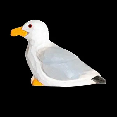 Produktbild von Wudimals - 41004 - Vögel, Möwe, Holz, handgeschnitzt, handbemalt, 6cm x 4,2cm