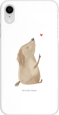 Produktbild von Mr. & Mrs. Panda Iphone XR Handyhülle Hund Liebe - Weiß - Geschenk, Hunde, Sprüche, Herz, Premium Kunststoff, Handy Case