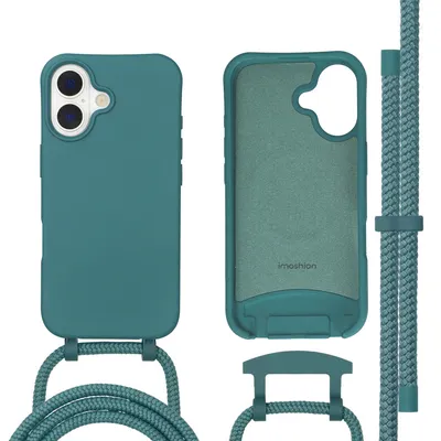 Immagine prodotto di imoshion Cover posteriore colorata con catena rimovibile per cellulare e MagSafe iPhone 17 - Verde scuro