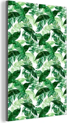 Obrázok produktu pre Nástenná dekorácia Kovový kovový obraz Wall Art 60x90cm Kvety - zelená - listy Muchowow Hliníkové obrazy