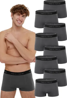 Produktbild von Fabio Farini - 8 Stück Herren Unterhosen - Männer Retroshorts aus weicher Microfaser im sportlichen Look mit Logoschriftzug