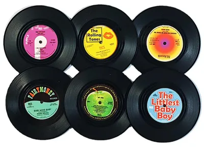 Produktbild von Schallplatten-Untersetzer für Getränke mit Geschenkbox, rutschfeste Vinyl-Untersetzer, Größe für Freunde und Eltern