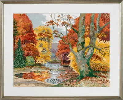 Image de Eva Rosenstand point de croix set "Waldsee", motif à compter, 56x45cm