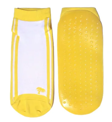 Productafbeelding van Kinder sokken van ABS-materiaal met polyester palmprint, geel, maat 23-26