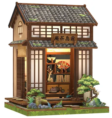 Immagine prodotto di Kit per la creazione di una casetta in miniatura, puzzle in legno 3D, ideale per adulti, modello "Kirishima Cha-an"