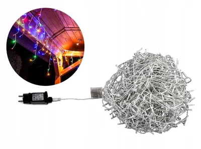 Zdjęcie produktu dla Lampki Sople Zewnętrzne 150LED 5M Multikolor CH36 EUROHIT Christmas