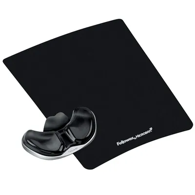 Produktbild von Fellowes Handballenauflage Health V Crystals schwarz mit Maus Pad