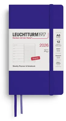 Image de LEUCHTTURM1917, Agenda hebdomadaire et carnet de notes de poche (format A6) pour l'année 2026, couverture souple, en [couleur/matière]