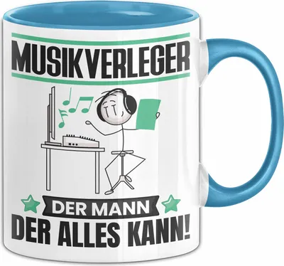 Produktbild von Musikverleger Tasse Geschenk für Musikverleger Der Mann Der Alles Kann Geschenkidee zum Geburtstag (Blau)