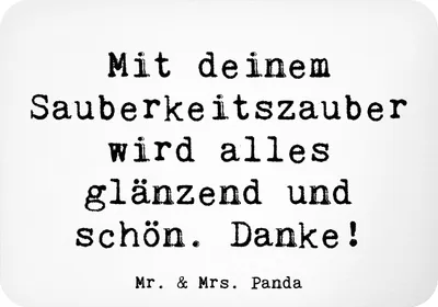 Produktbild von Mr. & Mrs. Panda magnet Spruch Reinigungskraft Zauber - Weiß - Geschenk, haftmagnet, whiteboardmagnet, Ordnung, Aufmerksamkeit, Notizhalter, Kühlschrankmagnet, Dankeschön