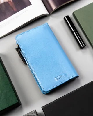 Obrázek produktu pro Peterson dámská kožená peněženka RFID modrá 14x9 cm