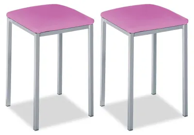 Productafbeelding van ASTIMESA Twee keukentools, vierkant, kunstleer, roze, zithoogte 45 cm.