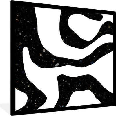Produktbild von MuchoWow® Gerahmtes Poster Abstrakt - Minimalismus - Design 40x40 cm - Poster mit Schwarzem Bilderrahmen Wandposter Rahmen Foto Bilder - Mit Rahmen - Wanddekoration Schlafzimmer