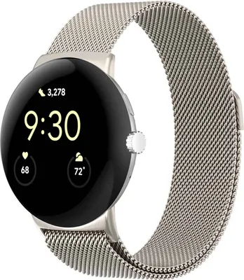 Immagine prodotto di Google Pixel Watch 3 - cinturino da 45 mm: cinturino milanese magnetico imoshion senza supporto per l'installazione