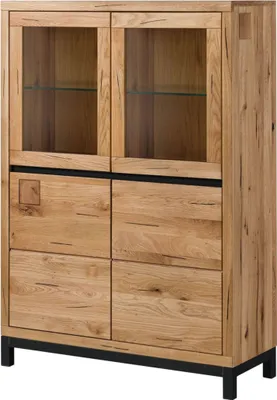 Image de MASSIVMOEBEL24 | Vitrine 103x40 Chêne sauvage huilé Bois naturel VILLANDERS #102