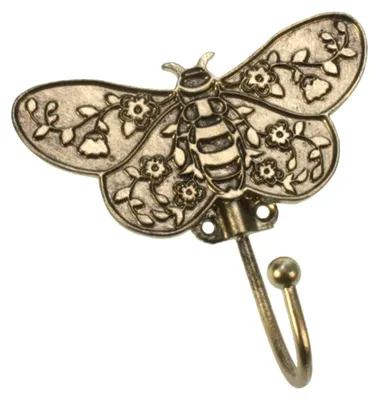Imagen del producto de Ganchos decorativos "Meander Haken Vlinder", color dorado, 10x4x10 cm