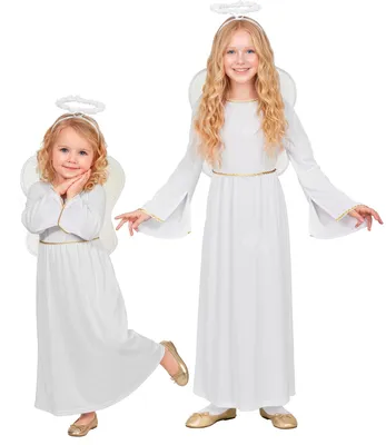 Produktbild von Engel Kostüm Kinder – Kleid mit Flügeln & Heiligenschein 104 cm - 2-3 Jahre
