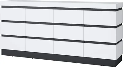 Produktbild von Sideboard Anrichte 201 cm weiß - anthrazit - CAMPANIA - Die Möbelfundgrube