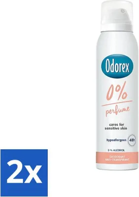 Produktbild von Odorex Deodorant Spray – 0 % parfümfrei – parfümfrei – 150 ml - Vorteilspack - 2 Stücke