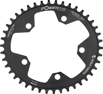 Produktbild von Wolf Tooth PowerTrac Elliptical Gravel/CX/Road Kettenblatt, 110 BCD, 5-Loch, 42 Z., Drop-Stop B,