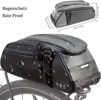 Produktbild von Fietstas Gepäckträger-Tasche, wasserdichte, multifunktionale Fahrradtasche, 20 Liter, schwarz, für Fahrrad, Outdoor-Aktivitäten, als Handtasche oder Umhängetasche