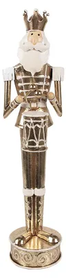 Zdjęcie produktu dla Clayre & Eef Ozdoba świąteczna dziadek do orzechów 38 cm metal w kolorze złotym