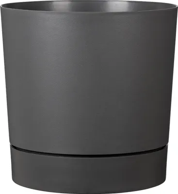 Produktbild von Scheurich PLANO+, Pflanzgefäß aus Kunststoff, Farbe: Metallic Grey, 46,7 cm Durchmesser, 46 cm hoch, 56 l Vol.