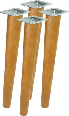 Produktbild von Schräg Buchenbein UNIQ 35 cm mit Montageplatte Walnussfarbe 4 Stück