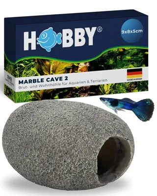 Produktbild von HOBBY Aquaristik Marble Cave 2 I 9 x 8 x 5 cm I Wohn- & Bruthöhle aus Kunstharz