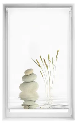Rollo ohne Bohren, bedruckt, weiß, 90x150 cm, lichtdurchlässig