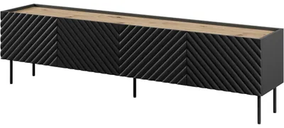 Produktbild von TV Lowboard INDA 4D schwarz / artisan eiche