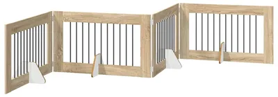 Immagine prodotto di vidaXL Porta pieghevole per cani con supporti, 4 pezzi, finitura Sonoma, 401 cm