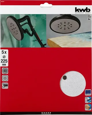 Produktbild von kwb 492104 Deltaschleifpapier-Set Körnung num 40 (Ø) 225 mm 5 St