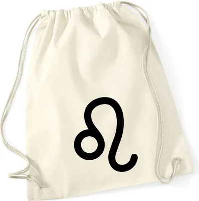 Produktbild von Huuraa Turnbeutel Löwe Sternzeichen Zeichen 12 Liter Natural Baumwolle Rucksack Geschenkidee