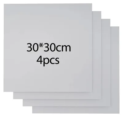 Produktbild von Sperrholzplatten für den Modellbau - 4 Stück - 3 mm dick - 30 x 30 cm - Unbehandelt - Zum Laserschneiden und Gravieren - Weiß