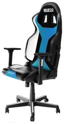 Produktbild von Sparco GRIP, Gepolsterter Sitz, Gepolsterte Rückenlehne, Schwarz, Blau, Weiß, Schwarz, Blau, Weiß, Kunstleder, Kunstleder