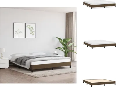 Produktbild von vidaXL Bettgestell Dunkelbraun 180x200 cm Stoff -  Betten & Bettgestelle