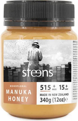 Obrázek produktu pro Med z květů Manuky Steens RAW Manuka Honey UMF15+ 515+ MGO, 340 g