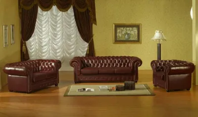 Produktbild von Sofagarnitur Chesterfield Ledersofa 3+2+1 Sofa Kunstleder Couch Sitz Garnitur #1