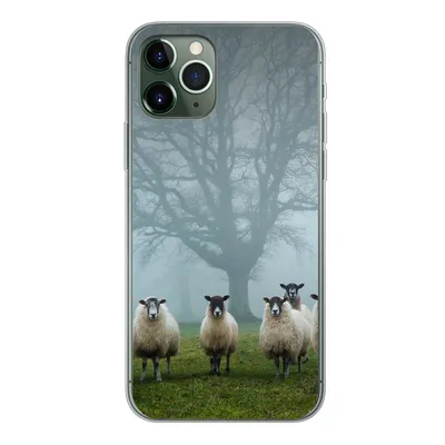 Produktbild von MuchoWow® Handyhülle Schutzhülle Hülle für iPhone 11 Pro Schaf - Baum - Nebel Silikon Softcase Handy Hülle - Handy